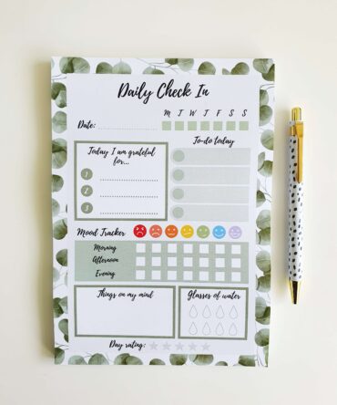 Eucalyptus Daily Check In Notepad