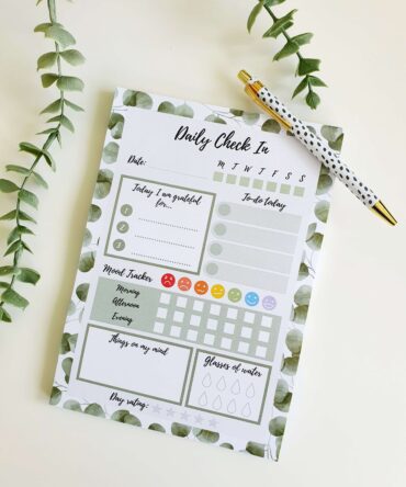 Eucalyptus Daily Check In Notepad